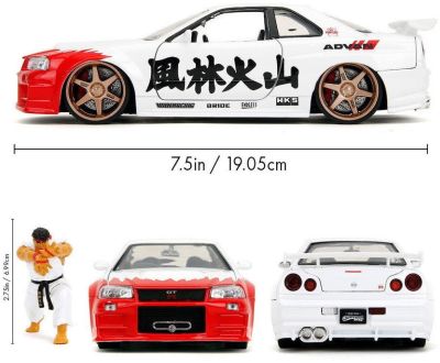 Метална кола Nissan Skyline GT-R Street Fighter Ryu Jada 253255071 - 1:24 