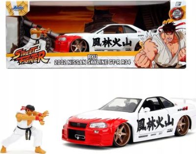 Метална кола Nissan Skyline GT-R Street Fighter Ryu Jada 253255071 - 1:24 
