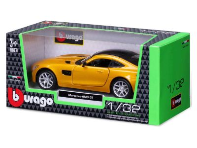 Метален автомобил Mercedes AMG GT Bburago 1:32 жълт