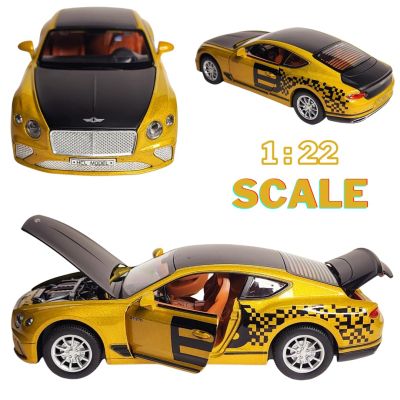 Метален автомобил Bentley Continental GT 370 със звук и светлини 1/24 златист