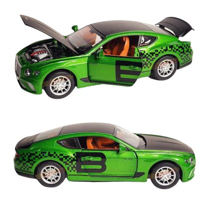 Метален автомобил Bentley Continental GT 370 със звук и светлини 1/24 зелен