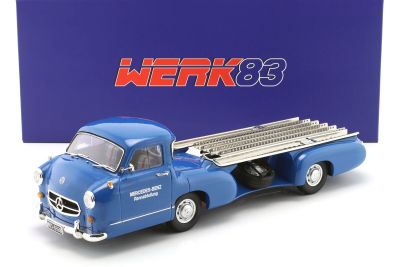Метална кола Mercedes-Benz Racing Transporter The Blue Wonder 1955 WERK83 W1801701 - 1:18
