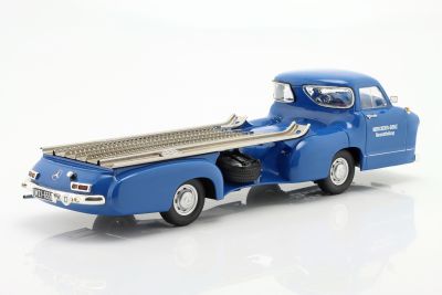 Метална кола Mercedes-Benz Racing Transporter The Blue Wonder 1955 WERK83 W1801701 - 1:18