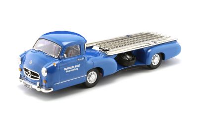 Метална кола Mercedes-Benz Racing Transporter The Blue Wonder 1955 WERK83 W1801701 - 1:18
